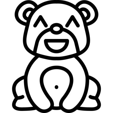 Beyaz arkaplanda izole edilmiş ana hat biçiminde panda simgesi