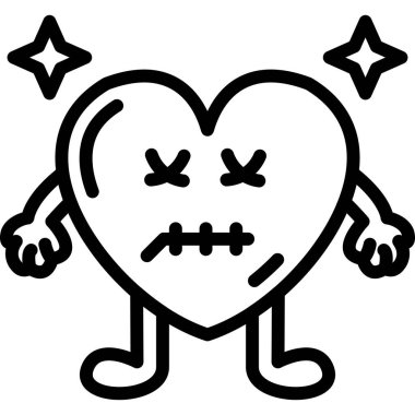 Kızgın karikatür kalbi ile bir kalp