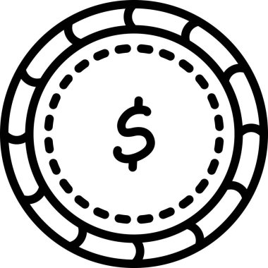 Casino çip vektör simgesi