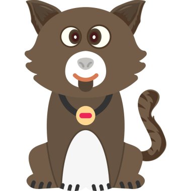 Çizgi film sevimli siyah kedi