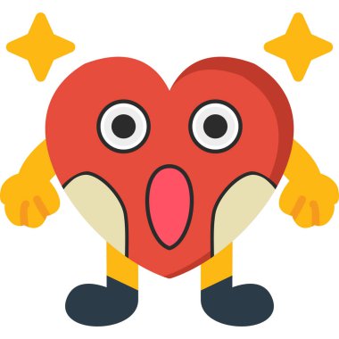 Kırmızılı kalp, çizim, beyaz arka planda vektör..