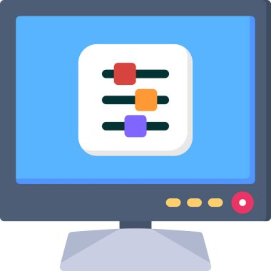 Bilgisayar. Web simgesi basit illüstrasyon