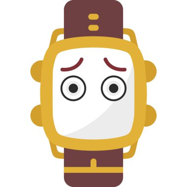 karikatür robot yüzü beyaz arkaplanda izole edildi