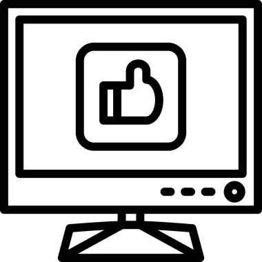 dizüstü bilgisayar simgesi. Web için basit bir izleyici vektör simgesi çizimi