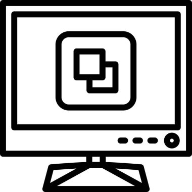 Bilgisayar. Web simgesi basit tasarım