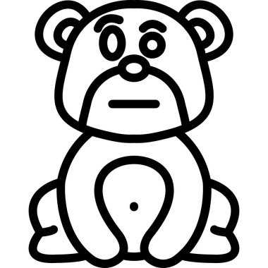 Beyaz arka planda sevimli bir ayı, illüstrasyon, vektör..