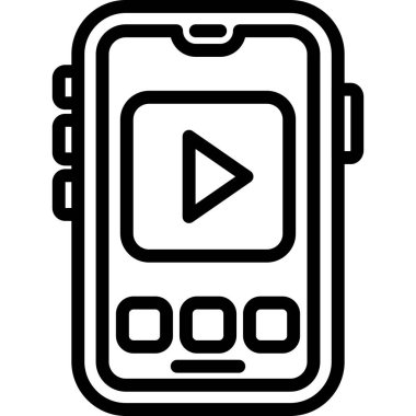 mobil saat simgesi, vektör illüstrasyonu