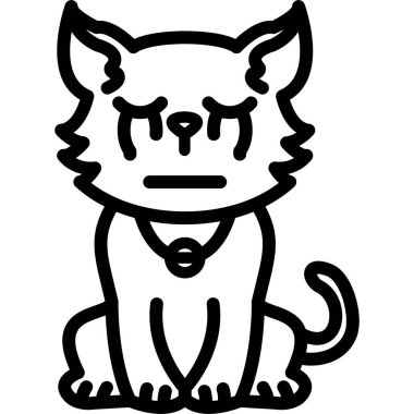 Bir kedinin çizgi çizimi