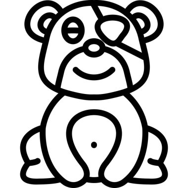 panda web simgesi, vektör illüstrasyonu, beyaz arkaplanda