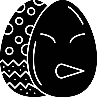 Paskalya yumurtası simgesi, vektör illüstrasyonu