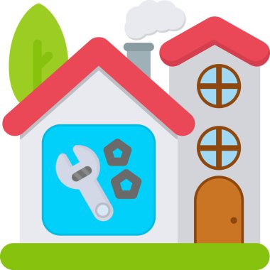 Ev. Web simgesi basit illüstrasyon