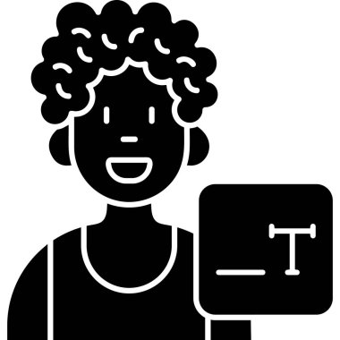 protesto konsepti simgesi, basit vektör illüstrasyonu