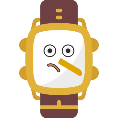 bir saat yüzünün düz simge tasarımı