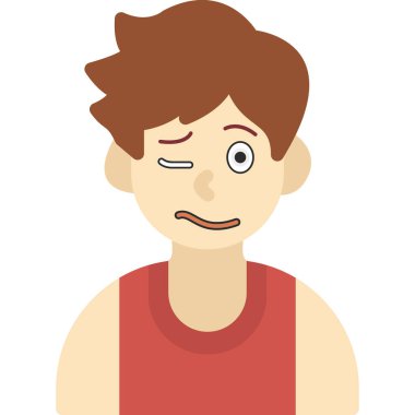 Yüz ifadesi vektör çizimi olan adam