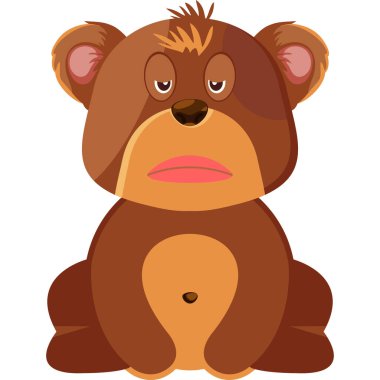 sevimli boz ayı karikatür vektör çizim