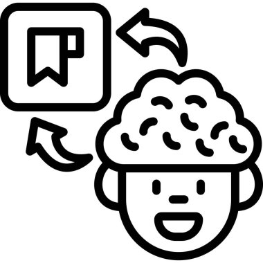 Beyin. Web simgesi basit illüstrasyon