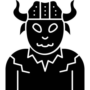 Viking ikonu. Web için Viking vektör simgesinin basit çizimi