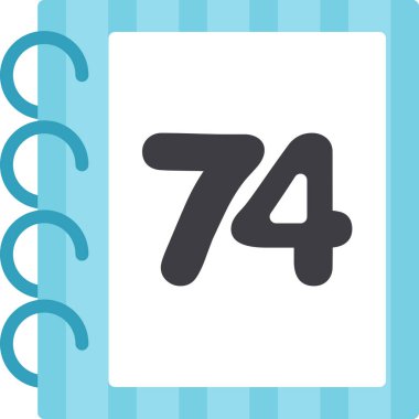 77 numaralı mavi ve beyaz simgenin vektör çizimi