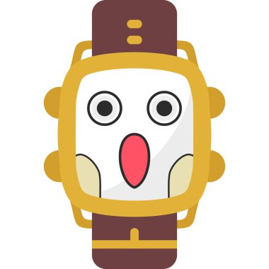 çalar saat düz simgesi, vektör, illüstrasyon