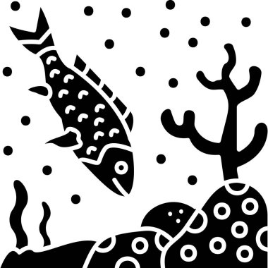 balık simgesi, illüstrasyon, beyaz arkaplan üzerindeki vektör