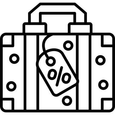 çanta bagaj simgesi ana hatları biçiminde