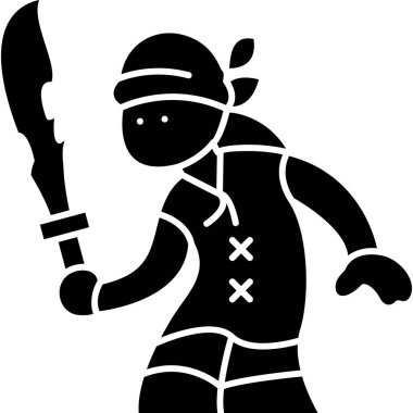 Ninja simgesi vektör illüstrasyonu