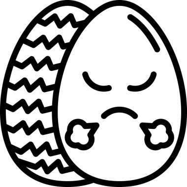 üzgün paskalya yumurtası simgesi, taslak biçimi
