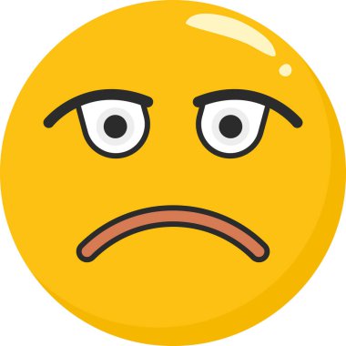 hüzünlü emoji, vektör, illüstrasyon, beyaz arkaplanda