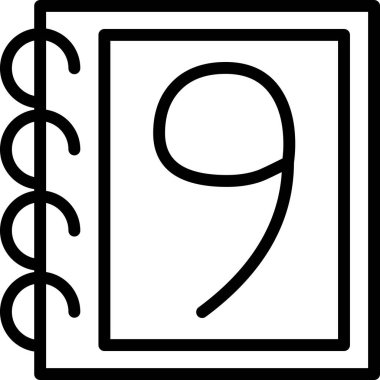 Dokuz numaralı simge, beyaz arkaplanda vektör illüstrasyon tasarımı