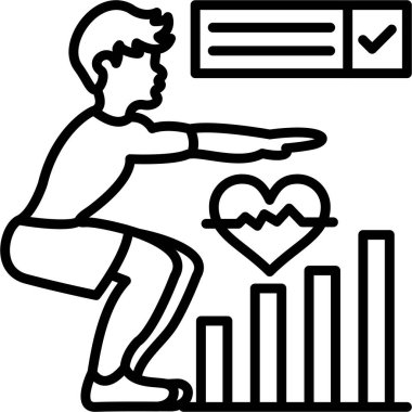 kalp atış hızı simgesi, vektör çizimi