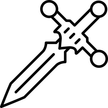 Kılıç. Web simgesi basit illüstrasyon