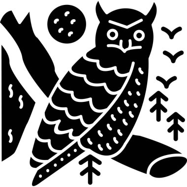 kuş baykuşu simgesi, basit biçim