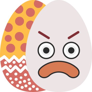 Beyaz arka planda sevimli paskalya yumurtası, illüstrasyon, vektör çizimi