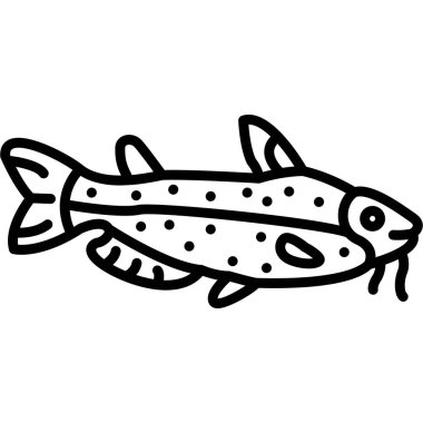 balık simgesi, vektör illüstrasyonu