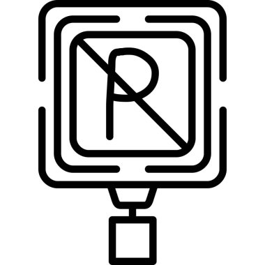 Trafik işareti simgesi ana hat rengi. vektör illüstrasyonu