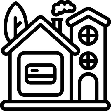 Mimari yapı şehir simgesi taslak biçiminde