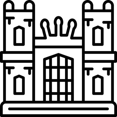 kale binası ikon vektör illüstrasyon tasarımı