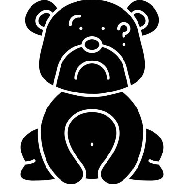 ayı simgesi vektörü, basit tasarım illüstrasyonu