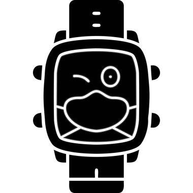 Kol saati simgesi. Ağ için kol saati vektör simgelerinin basit çizimi