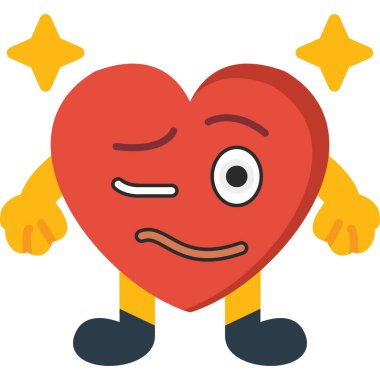 çizgi film karakteri kalp ikonu vektör illüstrasyon tasarımı