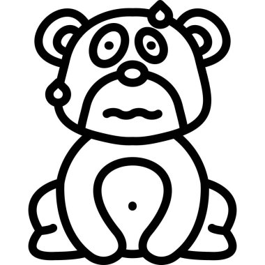 Mutlu bir yüzü olan sevimli bir çizgi film ayısı.