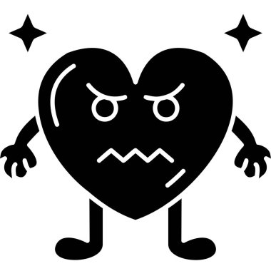 kızgın kalp simgesi simgesi katı biçimde