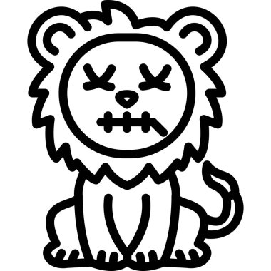 Aslan suratlı ikon. Beyaz arkaplanda izole edilmiş web tasarımı için kaplan yüz vektör simgesi