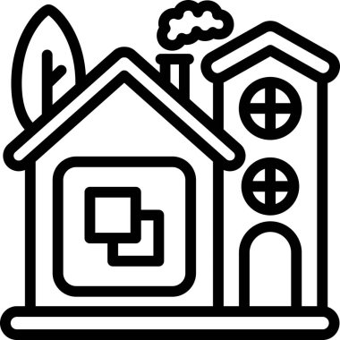 Mimari yapı şehir simgesi taslak biçiminde