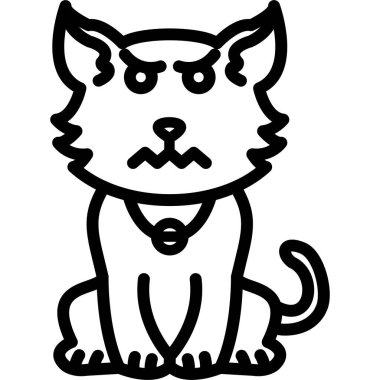 vektör, beyaz zemin üzerine kızgın kedi çizgi film