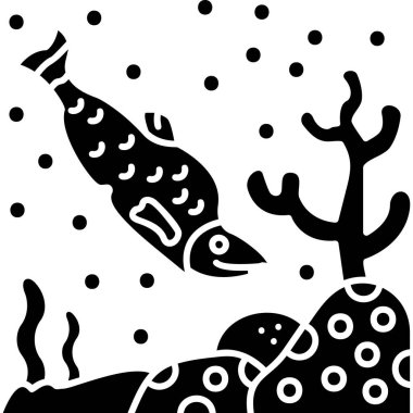 Şirin bir balığın siyah silueti.