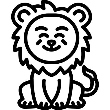 sevimli küçük aslan simgesi
