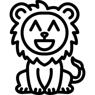 aslan web simgesi, vektör illüstrasyonu