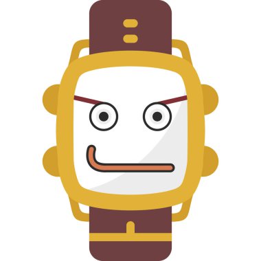 Çalar saati olan robot kafası. beyaz arkaplanda izole