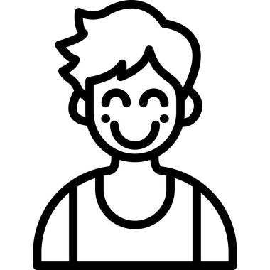 Mutlu yüz ikonu olan avatar adam, özet tarzı